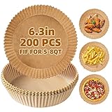 PABUES 7.9inch 300 Pcs Air Fryer Disposable Paper Liner,Non-Stick Parchment Paper, Oil Resistant, Wa