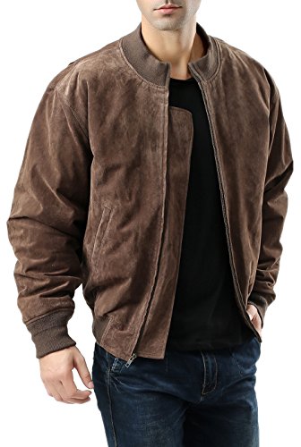 Landing Leathers Men Wwii Suede Leather Tanker Jacket Brown Medium #TOP2