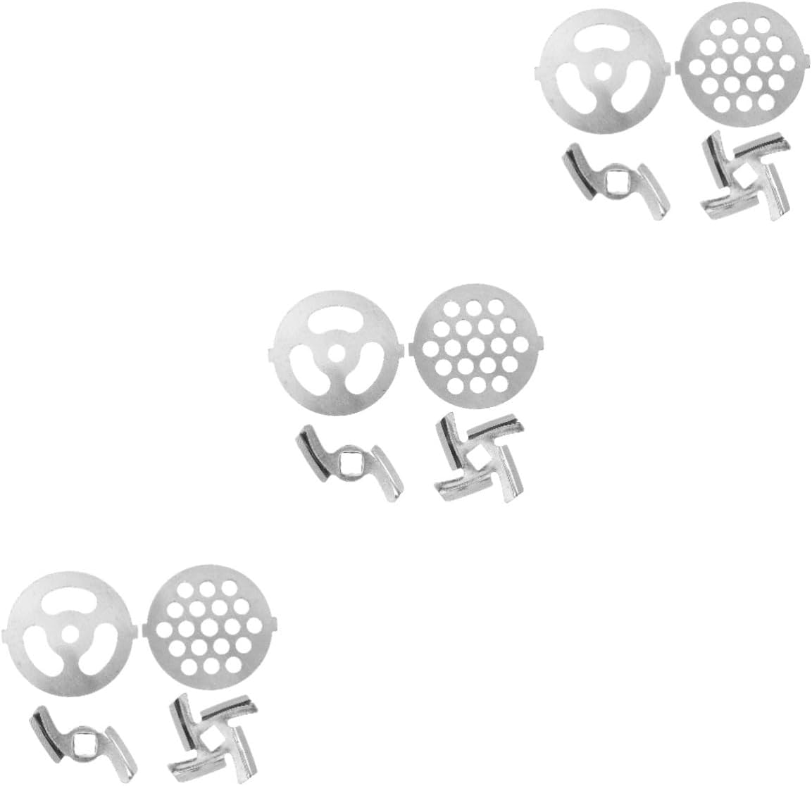 Mikinona 3sets Stainless Steel Meat Cutter Plates Meat Mincer Cutter Replacement Discs for Home Use Easy to Install and Accessories