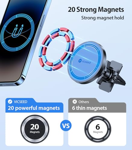 Image of VICSEED for MagSafe Car Mount [Strongest Magnet Power] Car Phone Holder