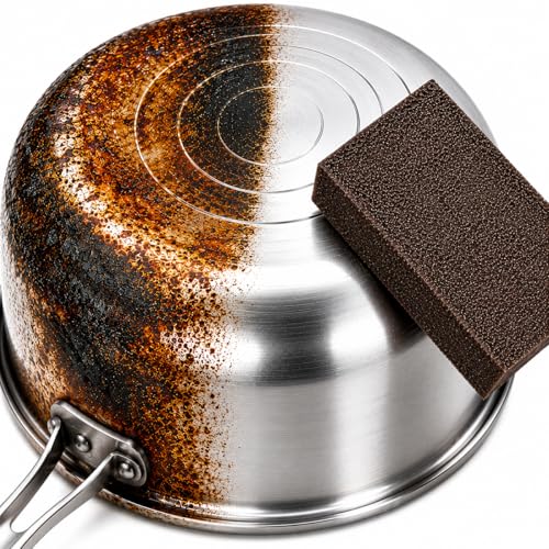 5 Powerful Pot Scrubber Cleaning Sponges Heavy Duty Kitchen Eraser Scouring Pads Dishwashing Oven Stove Cleaning Sponges BBQ Grill Scrubbing Dish Cloths