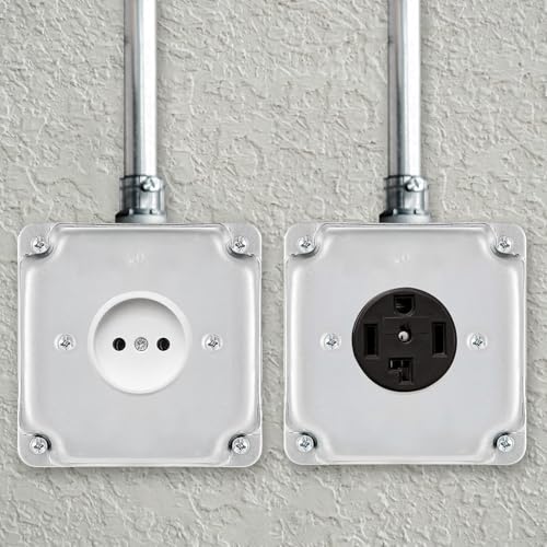 Couvercle carré 10,2 cm pour masquer une boîte de prise ouverte avec trou 4 cm