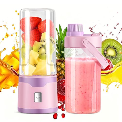 Sonnenspark Mixeur Portable Rechargeable, Mini Blender Smoothie 450ml, Blender Smoothie Portable pour Jus, Shakes et Compotes, Mixeur Blender Multifonction...