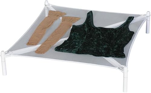 Household Essentials Estante de secado plano apilable superficie de malla con marco de PVC blanco