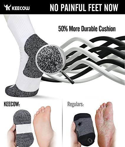 KEECOW Men's Crew Socks Women, Athletic, Cushioned, Working Hiking Running, Multipairs3