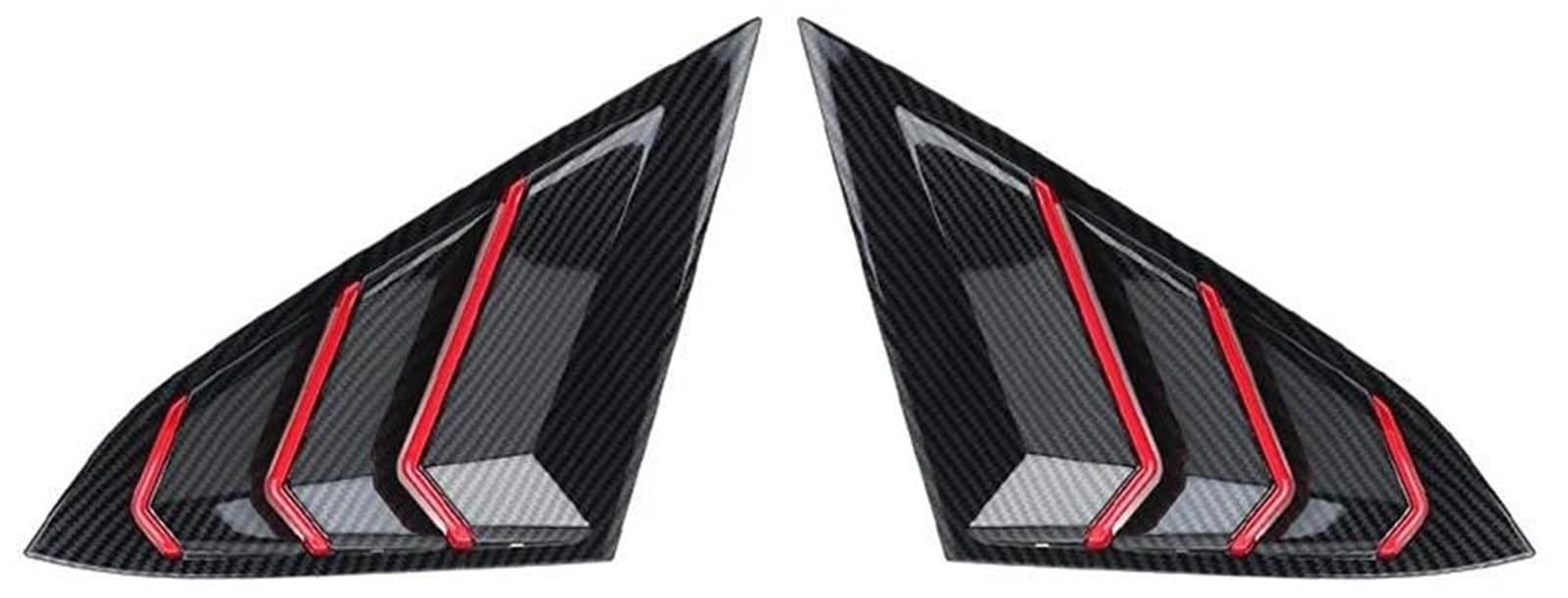 HGPVPKZAZD Car Rear Window Spoiler Tail Wing For Civic For Sedan For 10th For Gen 2016-2021 (Not For Hatchback) Rear Side Window Louver Air Vent Cover Trim Rear Window Side Splitter Wing(Carbon Red)