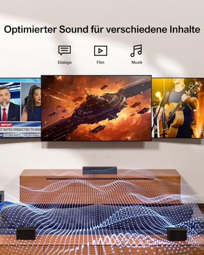 ULTIMEA 5.1 Surround Soundbar, 3D Surround Sound System, Soundbar für TV Geräte mit Subwoofer und...