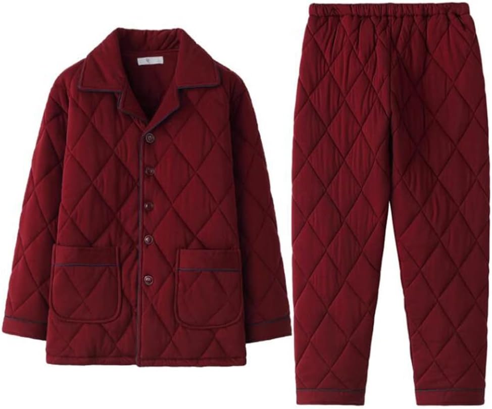 Red Men's Pajamas Autumn And Winter Coral Fleece Thickened Plush Flannel Winter Homewear