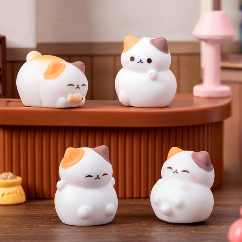 VICASKY 8pcs Miniature Calico Cat Figurines for DIY Fairy Garden Decor Dollhouse Cat Accessories Terrarium Ornaments for Creative Craft and - Image 4