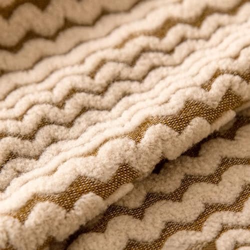 Housse de canapé extensible 4 places marron clair universelle