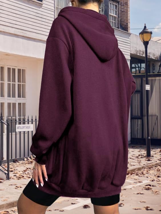 Zeagoo Women's Zip Up Hoodies Long Tunic Sweatshirts Oversized Fleece Casual Long Sleeve 2026 Fall Hoodie Jacket Coat - Image 4