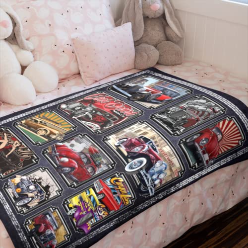 Retro Car Vintage Car Gift Ultra-Soft Throw Blanket 50"X40" Comfortable Gifts For Bed Sofa Dorm Decor Bedding Bedroom #TOP2