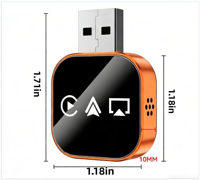 3-in-1 Wireless Car Play Adapter, 2026 Upgrade Plug & Play Car Play Wireless Android Auto Converter, Supports iPhone & Android, Airplay Mirroring, Smart Voice Control, USB Dongle