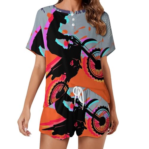 Pyjama femme manches courtes ensemble de pyjama été vêtements de nuit