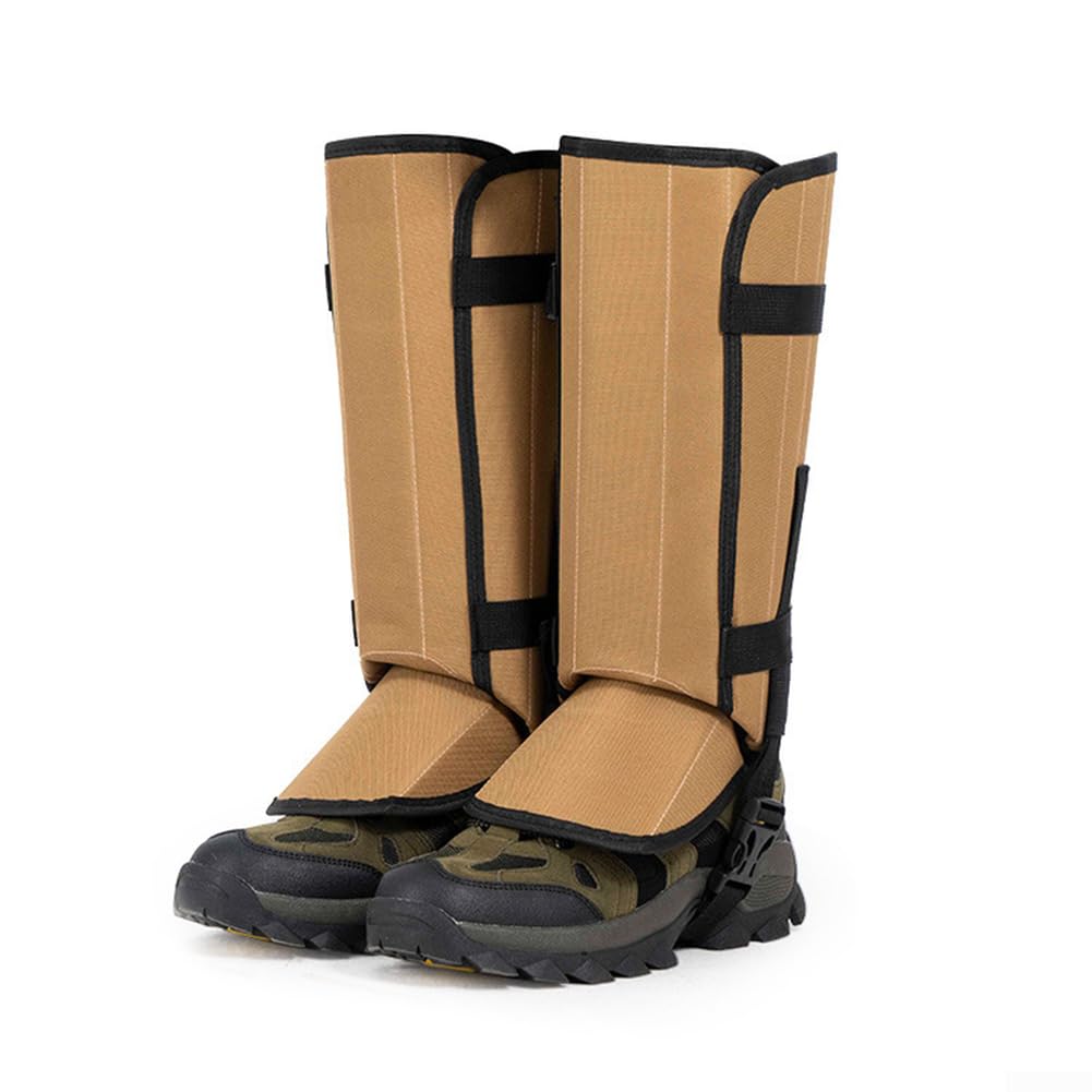 Polainas de caza impermeables, 500D Oxford ajustables, polainas de pierna de senderismo para hombres, polainas resistentes para botas de serpiente para camping, M/L (naranja)