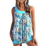 Women's with Shorts with Bottoms Graphic Swimsuits Crop Top Swimwear Casual Bikini Sets Bikini High Waisted Push Up Bathing Suits Tummy Control Generic Printed Tankini Tank Tops Slim Fit Cute