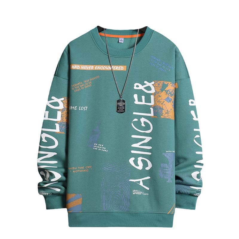 Sweat-shirt d'automne à col rond style japonais Harajuku pour homme L