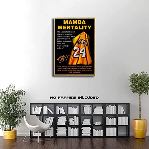 Niiorty Black Mamba Inspirational Quotes Poster, Black Mamba Mentality Wall Art Decor, Jersey Canvas Art Poster For Man Cave Boys Room Office Decor thumb #1