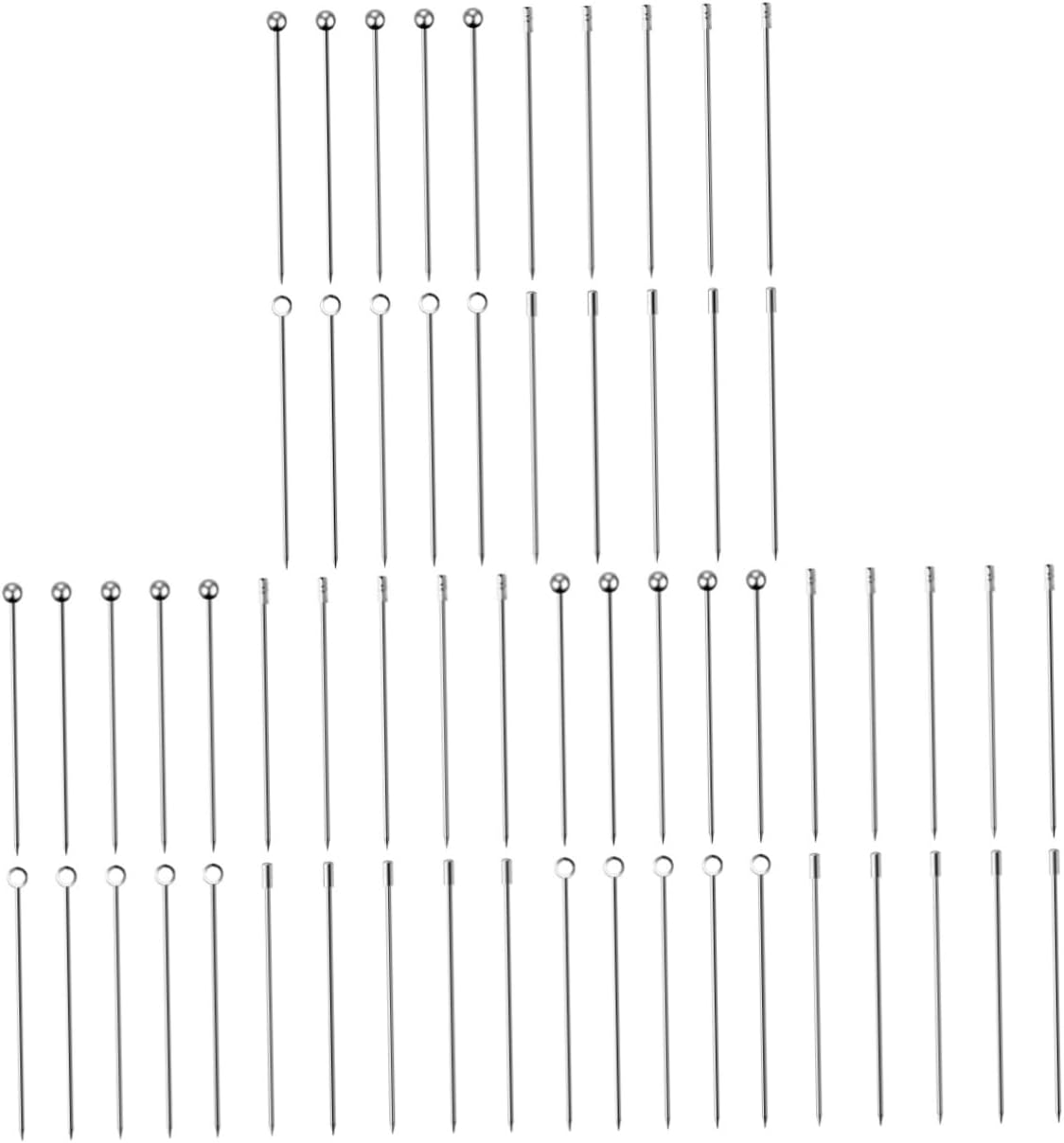 Mobestech 60pcs Stainless Steel Cocktail Picks Chic and for Parties Weddings and Home Use Material
