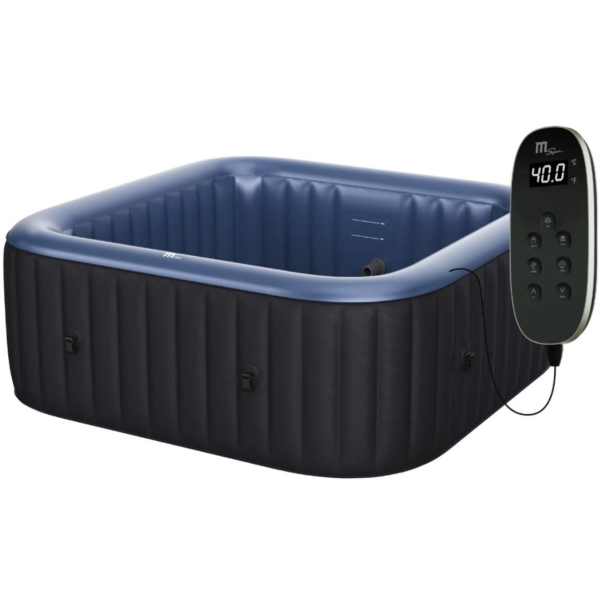 MSpa Tekapo SPA Hinchable Cuadrado 4 Personas con hidromasaje Air Jet, calefacción, filtración Inteligente, ozono y desinfección UVC