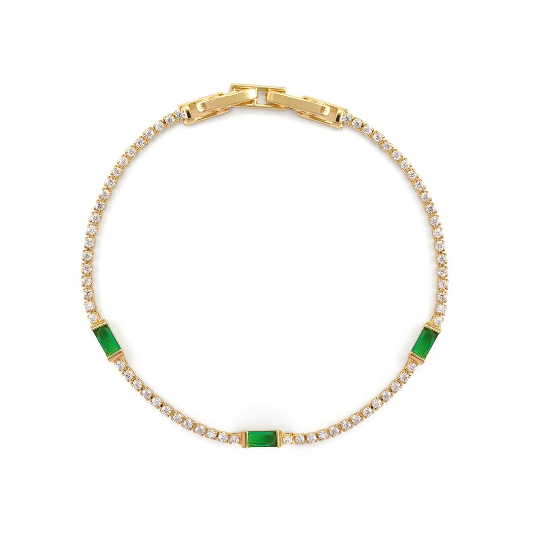 swashaa Vedant Emerald Diamond 18K Gold Plated Rakhi Bracelet Brass Rakshabandhan Gift for Men-picture-27
