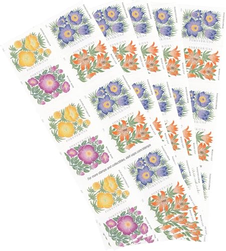 2022 Mountain Flora Wild Flowers Garden Forever First Class Postage Stamps - Garden Flowers Nature Valentine Wedding Celebration Anniversary Love Party (100 Stamps (5 Books of 20))
