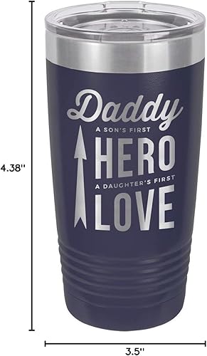 Miniatura 9 de DADDY SONS FIRST HERO DAUGHTERS FIRST LOVE TEAL Vaso de bebida de 20 oz con pajita  Taza de viaje grabada con láser  Comparar con Yeti Rambler  Idea