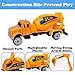 Liberty Imports Engineering Construction Toys Site Pretend Play Bucket Set - Variety Pack with Diecast Cars, Trucks, Tractor Equipment Vehicles, Figures, Signs, Cones, and Accessories