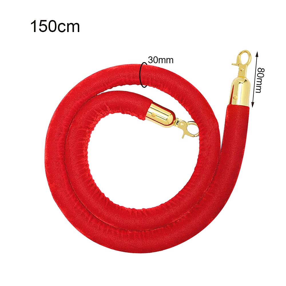 Niaciswe Corda In Velluto Rosso 1 Pezzi Transenne Corda Con Ganci D'oro Barriera Della Corda Della Fune Tondo Barriera Di Passaggio Barriere Di