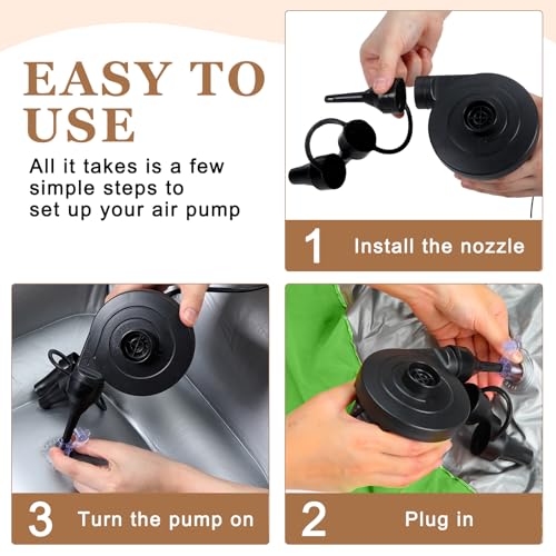 Image of Realspring 6 Pcs Inflatable Bean Bag Chair, Air Pump,Coffee,Orange,Green