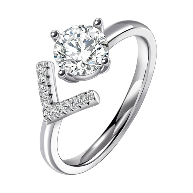 Bague moissanite 1 carat D couleur en argent 925 avec certificat pour femme