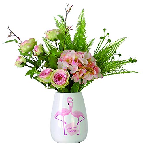 Kizqyn Artificial Flowers Simulated Hydrangea Roses Simple Nordic Style Fashion Fake Flower Bonsai For Living Room Tables Office Place Artificial Flowers Fake Flower Home Table Decoration #TOP12