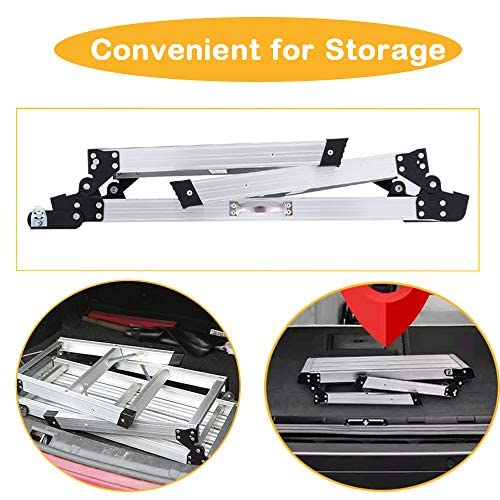 30" Extra Large Aluminium Work Platform, Folding Drywall Stool Bench With Non-Slip Feet, Portable Step Ladder With Handle For Ceiling Cleaning, Painting, Car Washing, Decorating, Max Load 330 Lb #TOP5