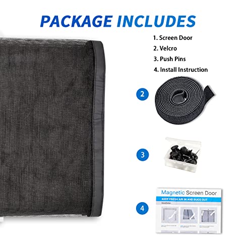 Garage Door Screen For 2 Car 17x8FT, Magnetic Screen Garage with Retractable Fiberglass Mesh and Heavy Duty Weighted Bottom, Easy Assembly & Pass, Hands Free Screen Door w/ 40 Magnets for Garage/Patio by FEGO - Image 7