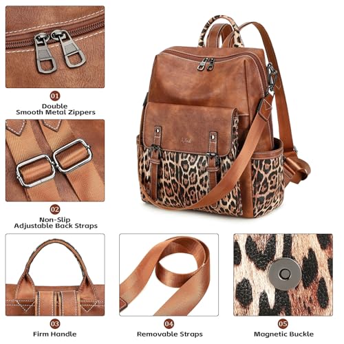 Image of AGLOD Backpack Purse for Women PU Leather Back Packs Designer Ladies Shoulder Bag Fashion Faux Work Travel Handbags