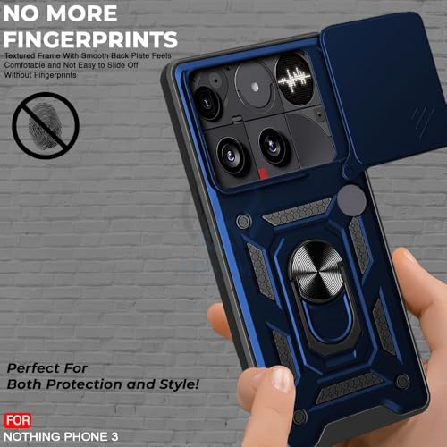 Image of Luxe Back Cover for Nothing Phone 3 5G | D10 Tough Armor Case | Sliding Camera Shield | 360 Protection | Kickstand Ring Holder | Military-Grade Shockproof