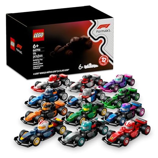 LEGO F1 Collectible Race Cars, 6 Pack - Building Set for Boys & Girls, Ages 6+ - Birthday Party Favor or Gift - Mystery Box W/Surprise F1 Car Toys - Travel Toys for Kids - 66796