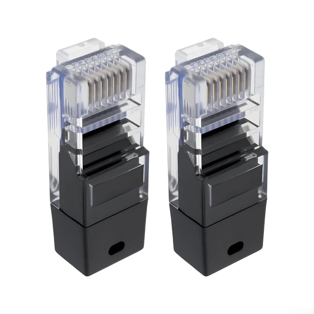 RJ45 Abschlusswiderstandsstecker mit 120 Ohm eingebaut für Ethernet-Kurzschlusstests 8P8C Loopback Verifizierungswerkzeuge für Netzwerkkabel und Diagnosegeräte, Schwarz, 2 Stück