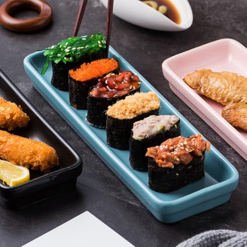 Plato de cerámica para sushi y aperitivos negro mate miniatura 5