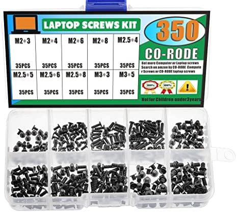 CO RODE 350 Pieces M2 M2.5 M3 Laptop Screws, Notebook Computer Replacement Screws Kit Set for IBM HP Dell Lenovo Samsung Sony Toshiba Gateway SSD Hard Disk SATA