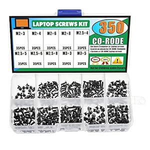 CO RODE 350 Pieces M2 M2.5 M3 Laptop Screws, Notebook Computer Replacement Screws Kit Set for IBM HP Dell Lenovo Samsung Sony Toshiba Gateway SSD Hard Disk SATA