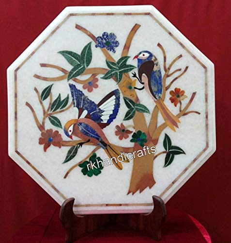 Indian Ancient Crafts Coffee Table Top White Marble Sofa Side Table wi Indian Ancient Crafts Coffee Table Top White Marble Sofa Side Table wi