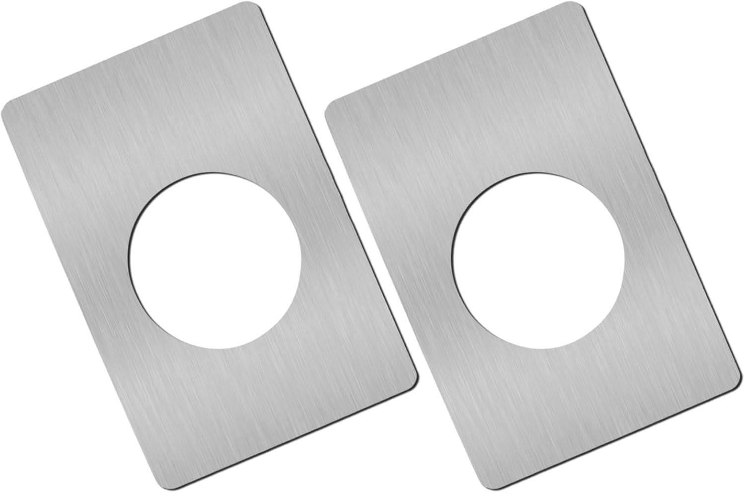 Door Reinforcement Plate, 2 Pcs Stainless Steel Repair Backplate, Silver Door Handle Fixing Cover Filler, Easy Installation Kit to Secure Handles and Deadbolts