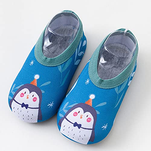 Boys Girls Swim Water Shoes Toddler Cartoon Lightweight Non-Slip Quick Dry Swim Barefoot Kids Beach Walking Aqua Socks. / (Blue, 4-5Years)4