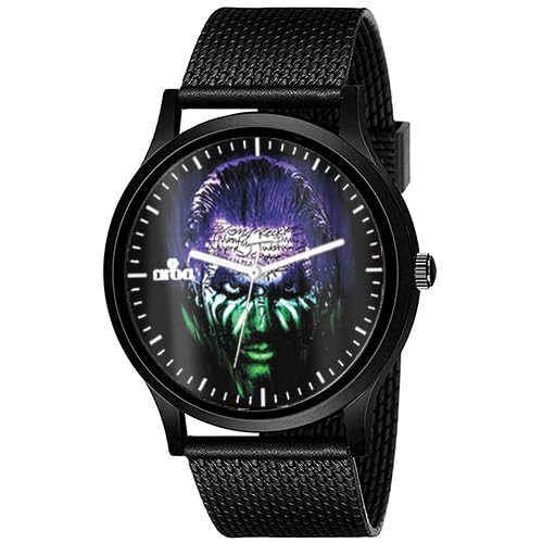 AROA Watch New Watch for Jeff Hardy Model : 1076 Black Metal Type Analog Black Strap Watch Black Dial for Men Stylish Watch for Boys-