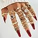 ZOVOLI Golden Boho Knuckle Rings Set for Women, Vintage Stackable Dainty Joint Finger Golden Jewelry Set with Love Pearl and Sparkling Crystals