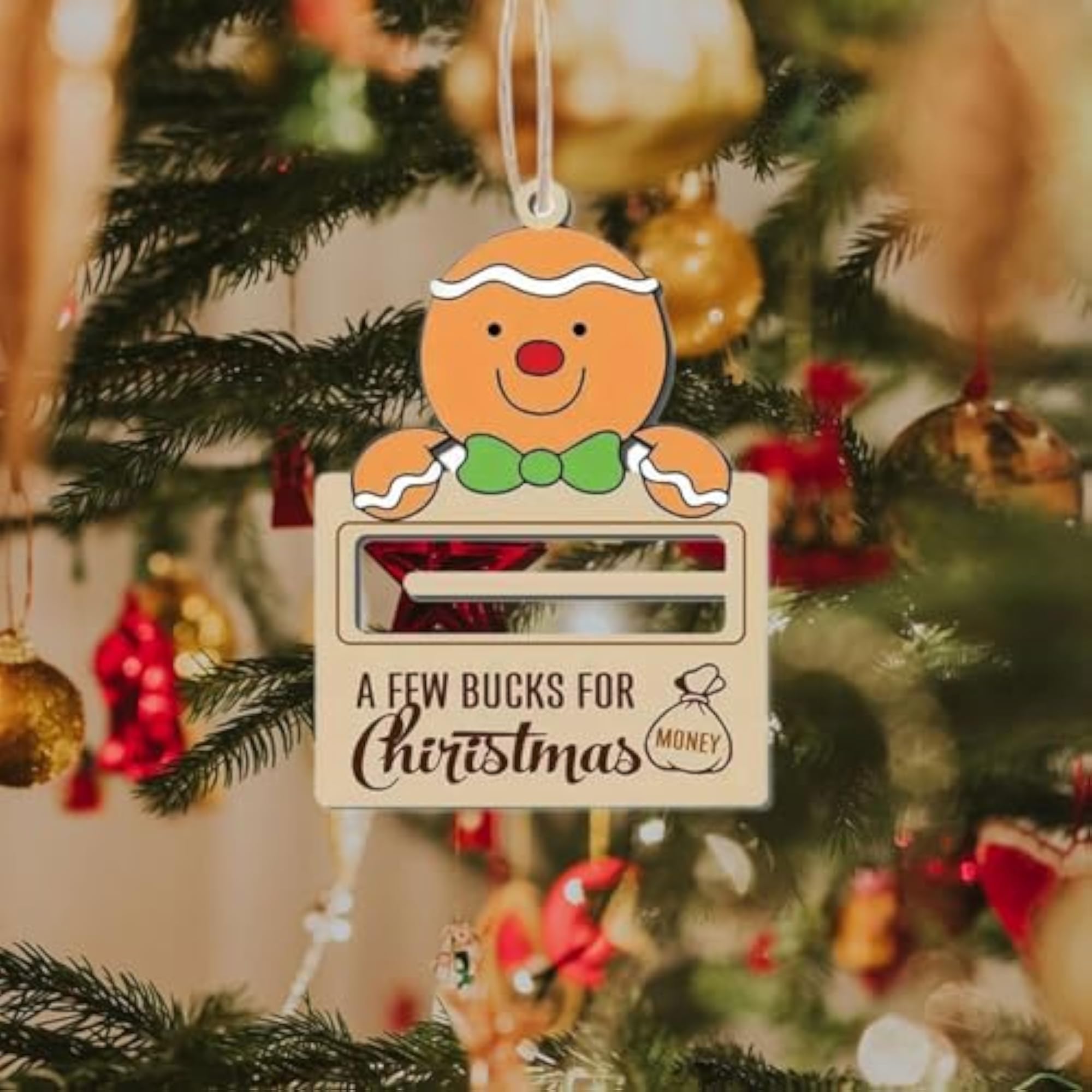Christmas Tree Pendant Money Holder, Gingerbread Man Decoration