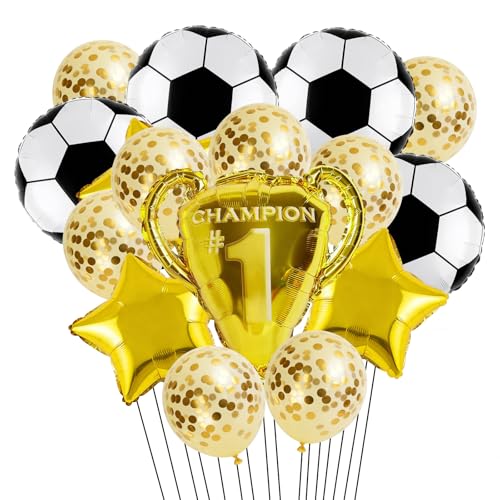 Soccer Birthday Party Decorations, 16 Pcs World Cup Soccer Balloons Set for Boys Kids Soccer Fans Sports Lovers Family Gatherings Theme Parties