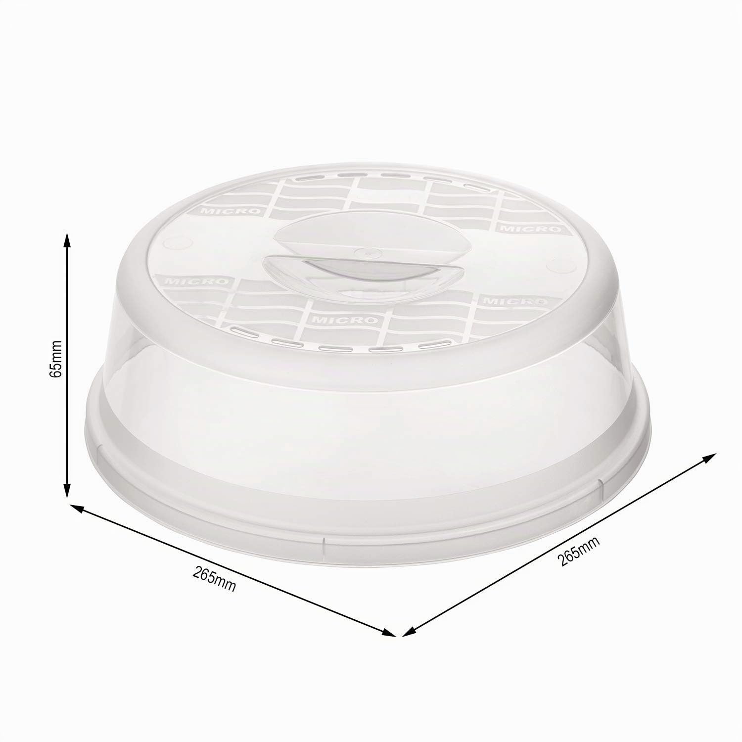 Rotho Basic Cubierta del microondas, Plástico (PP) sin BPA, transparente, (26.5 x 26.5 x 6.5 cm)