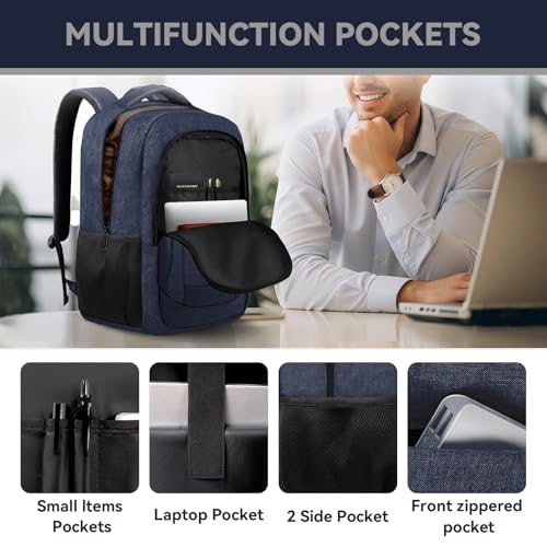Image of AREYTECO Laptop Backpack,18.4 Inch Extra Large Travel Backpack Airline Approved, Business Anti Theft Sturdy Work Computer College High School Backpack Bag Fits 18 Inch Notebook for Men Women, Blue